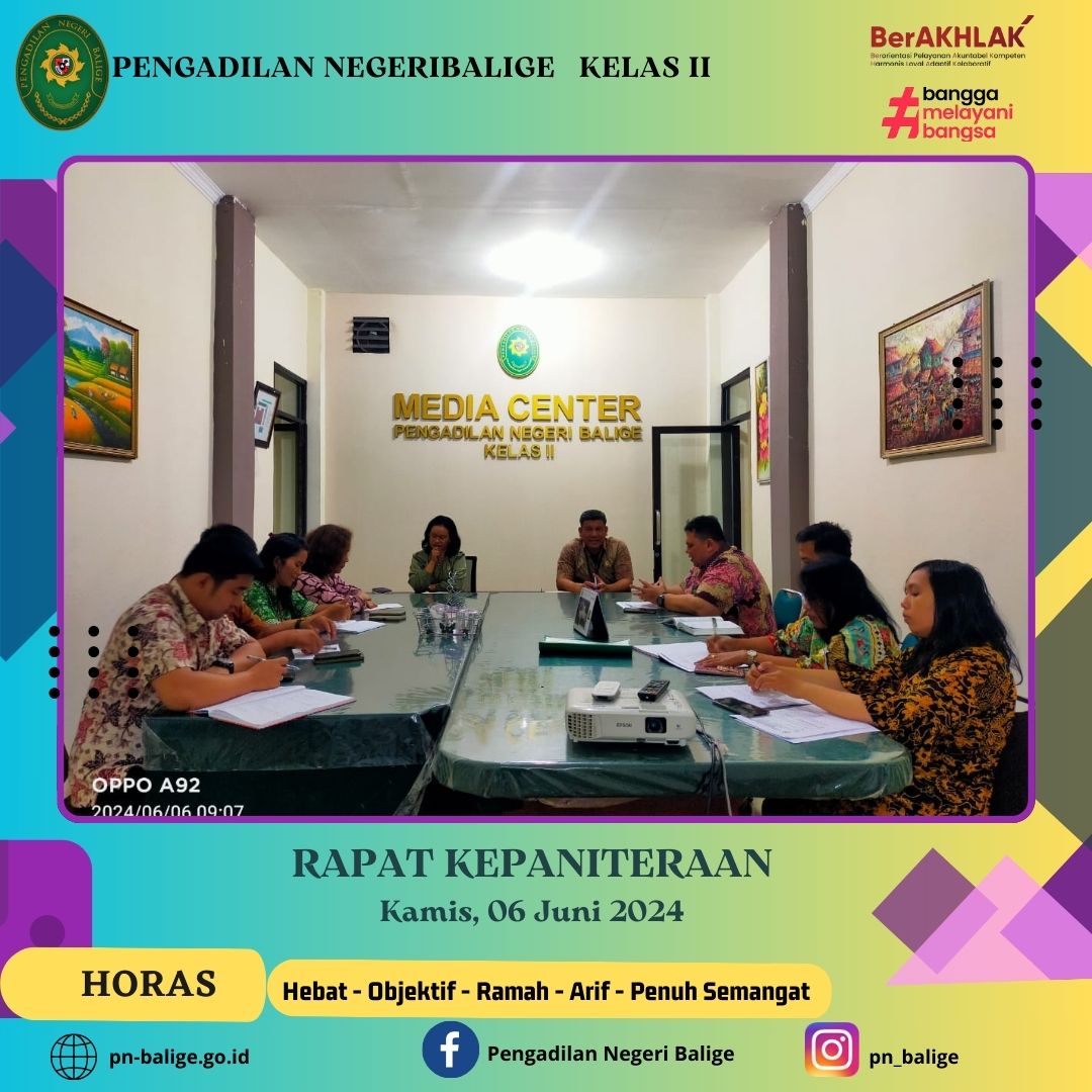 RAPAT KEPANITERAAN PENGADILAN NEGERI BALIGE